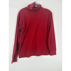 Carriage Court Sport Womens Red Long Sleeve Turtleneck Top Size M